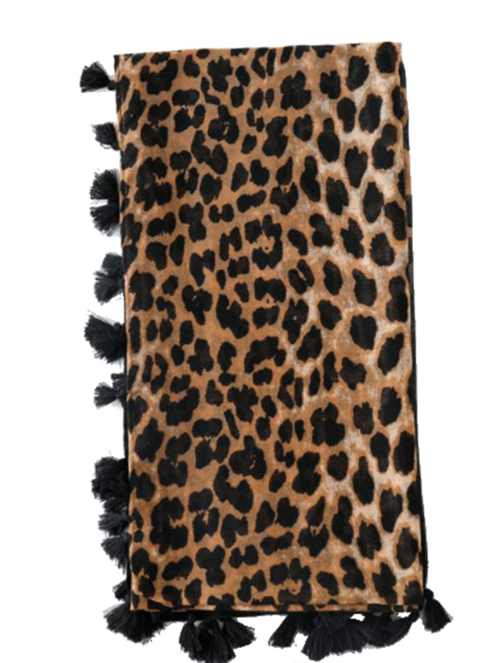 stylesilove Women Elegant Classic Leopard Print Lightweight Cotton Tassel Scarf Wrap Autumn Winter Large Shawl Scarf