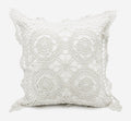 Fennco Styles Handmade Crochet Lace Cotton Decorative Throw Pillow Cover - White Cushion Case for Home, Couch, Living Room, Bedroom and Office Décor