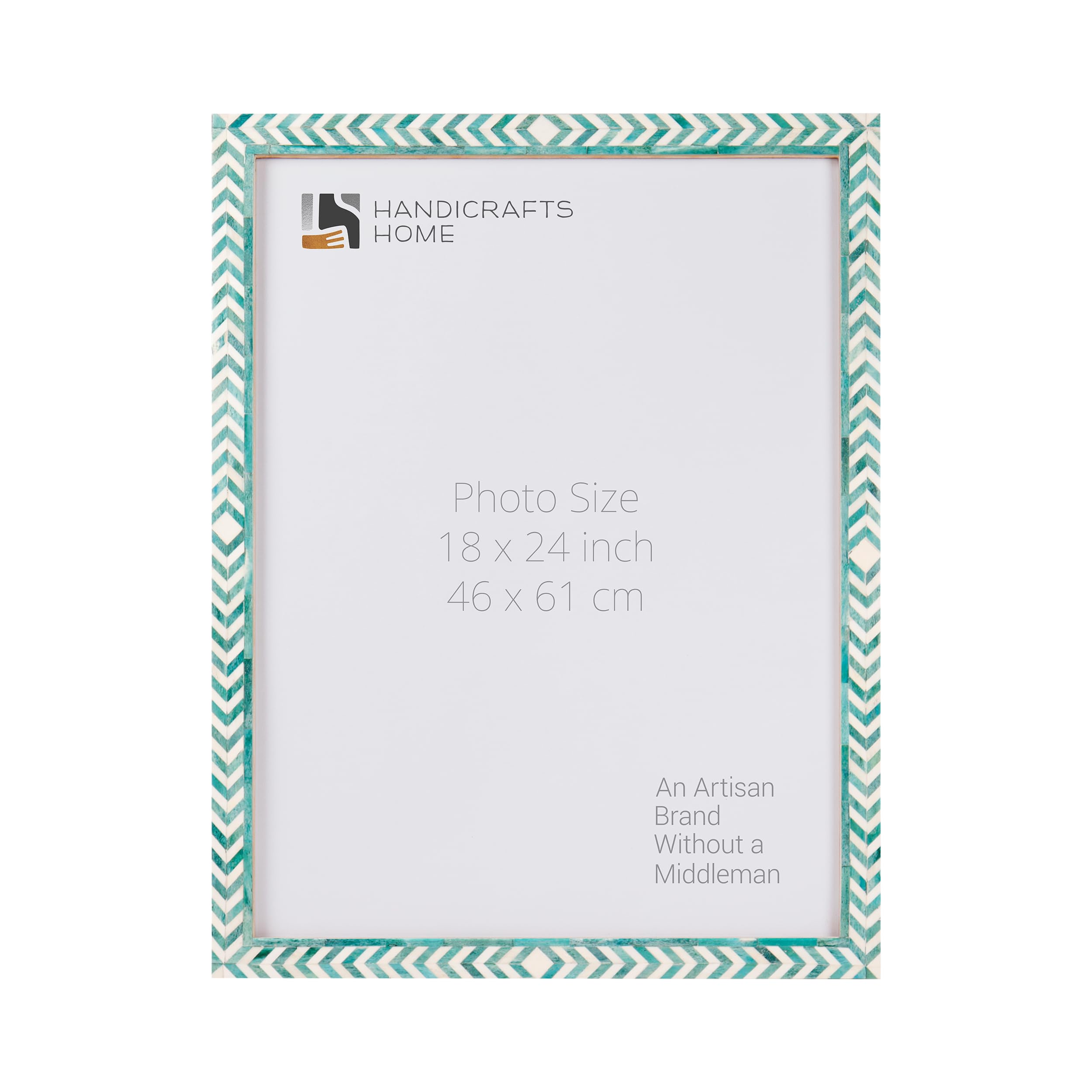 Poster Frame Taj Pattern Collection Bone Inlay, Green, 6 Sizes