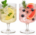 Khen Textured Clear Glass Ribbed Modern Elegant Wine Goblets | Set of 2