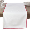 Fennco Styles Holiday Pompom Trim Design Cotton Table Runner 16"x72"