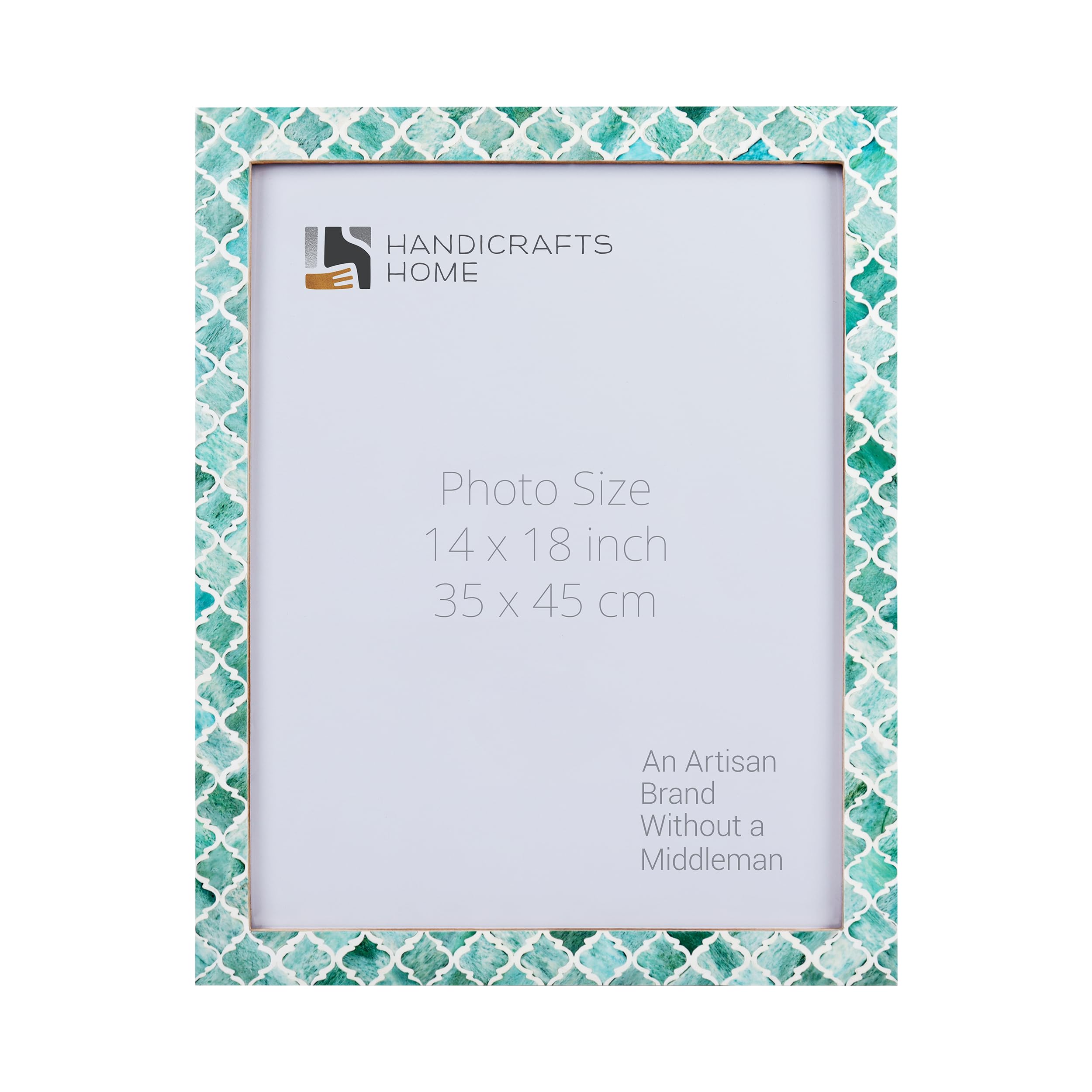 Moroccan Poster Frames Bone Inlay, Green, 5 Sizes