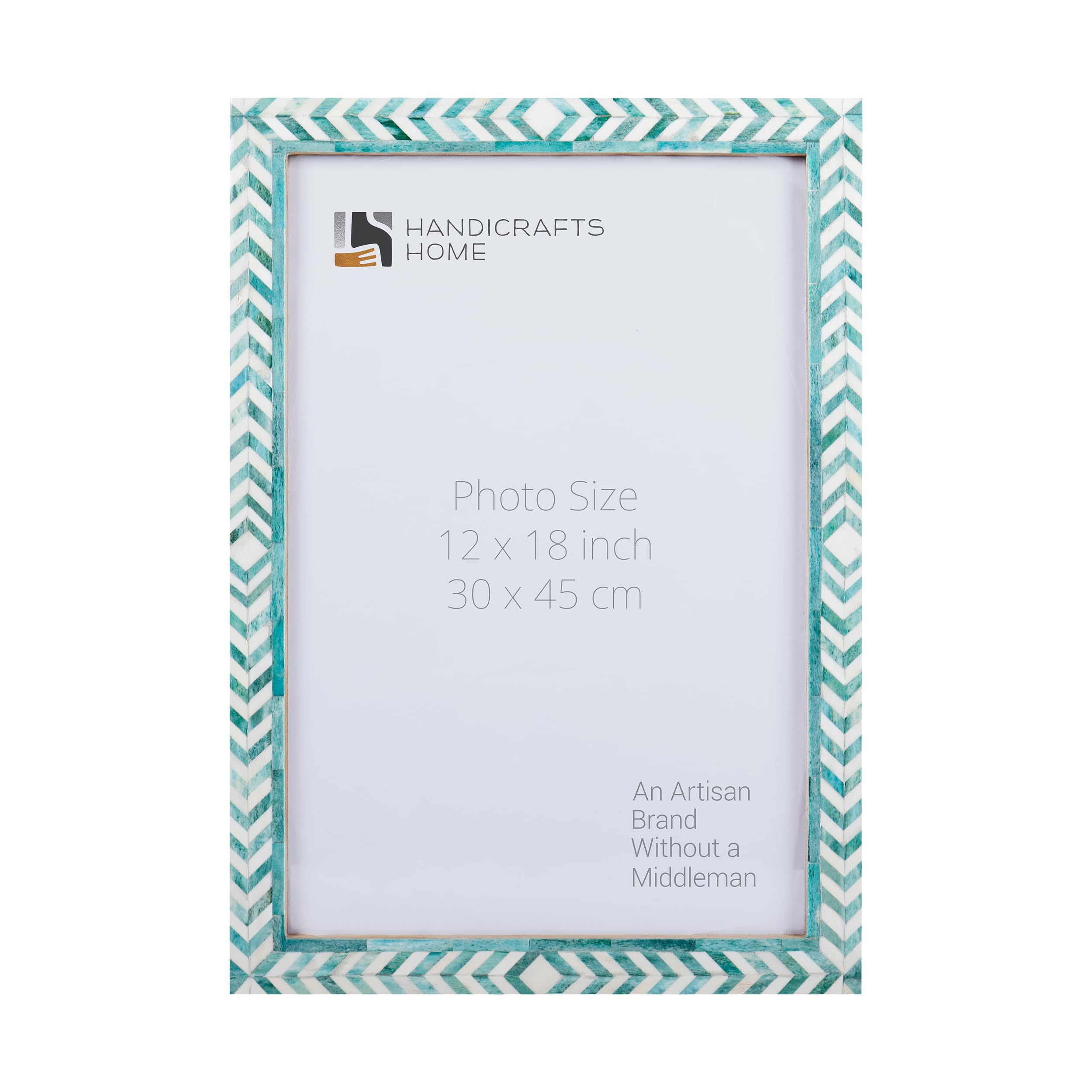 Poster Frame Taj Pattern Collection Bone Inlay, Green, 6 Sizes