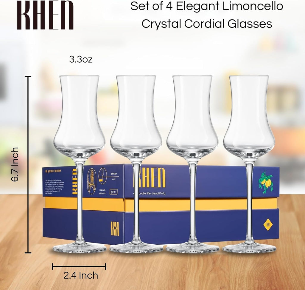 Specialty Limoncello Cocktail Glassware, Set of 4
