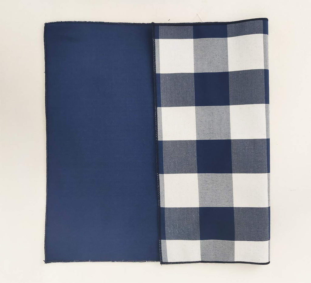 Fennco Styles Buffalo Check Double Layers Reversible Placemats 14" W x 20" L, Set of 4 - Handmade in USA - Plaid Table Mats for Everyday Use, Banquet, Holiday, Family Gathering, Special Occasion