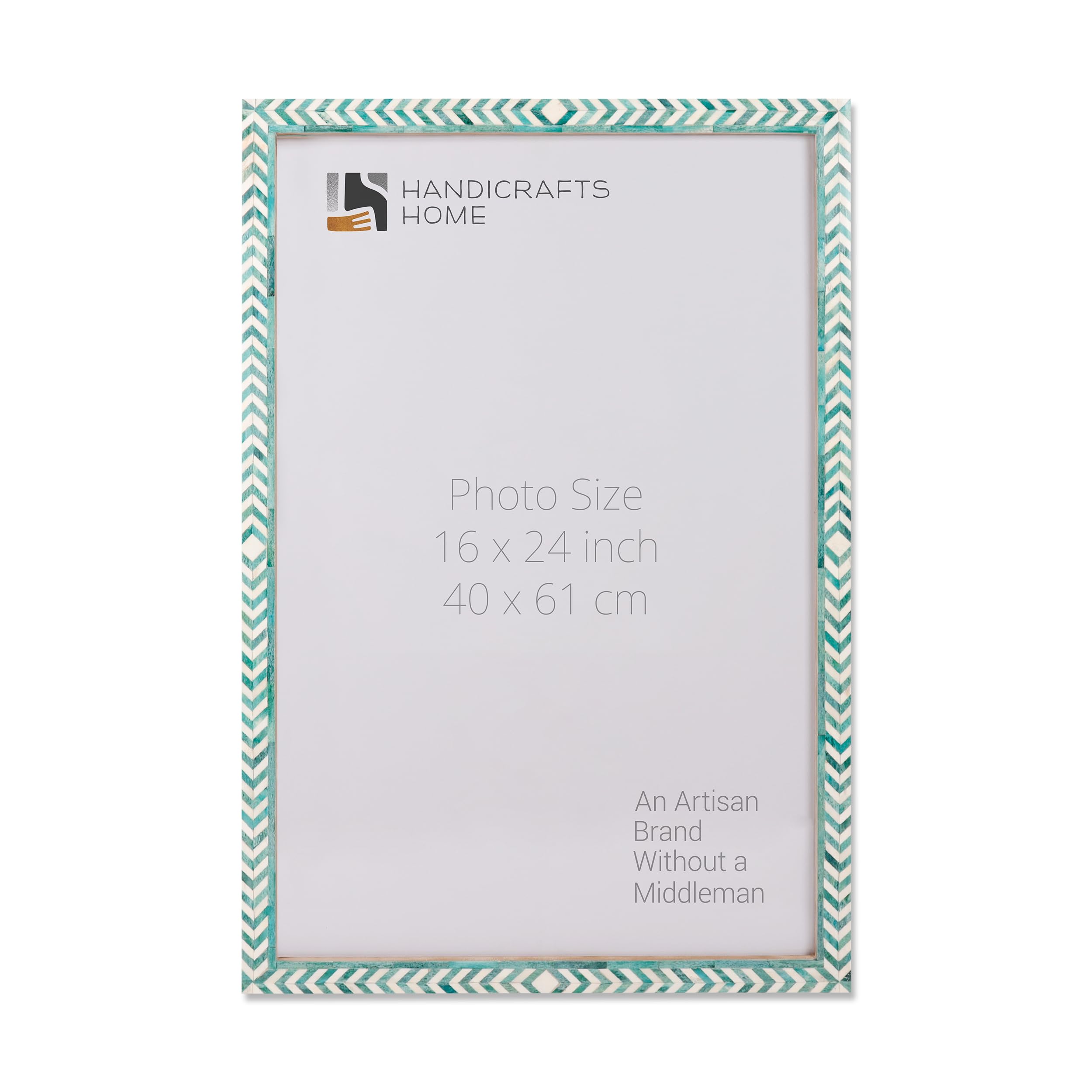 Poster Frame Taj Pattern Collection Bone Inlay, Green, 6 Sizes