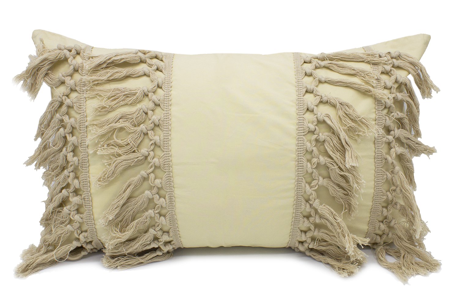 Fennco Styles Stylish Fringe Tassels Decorative Cotton Throw Pillow
