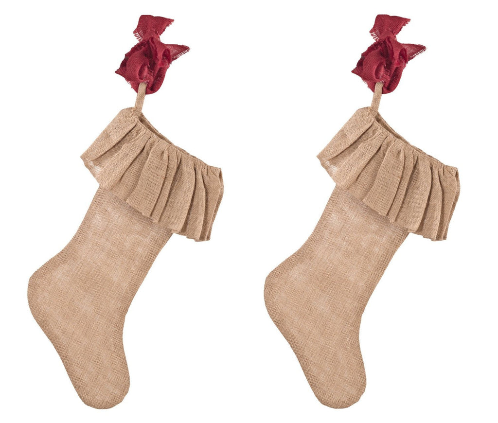 Fennco Styles Holiday Décor Ruffled Jute Christmas Tree Skirt - Natural Burlap Tree Skirt for Home, Office, Outdoor, Winter Holidays and Special Occasions
