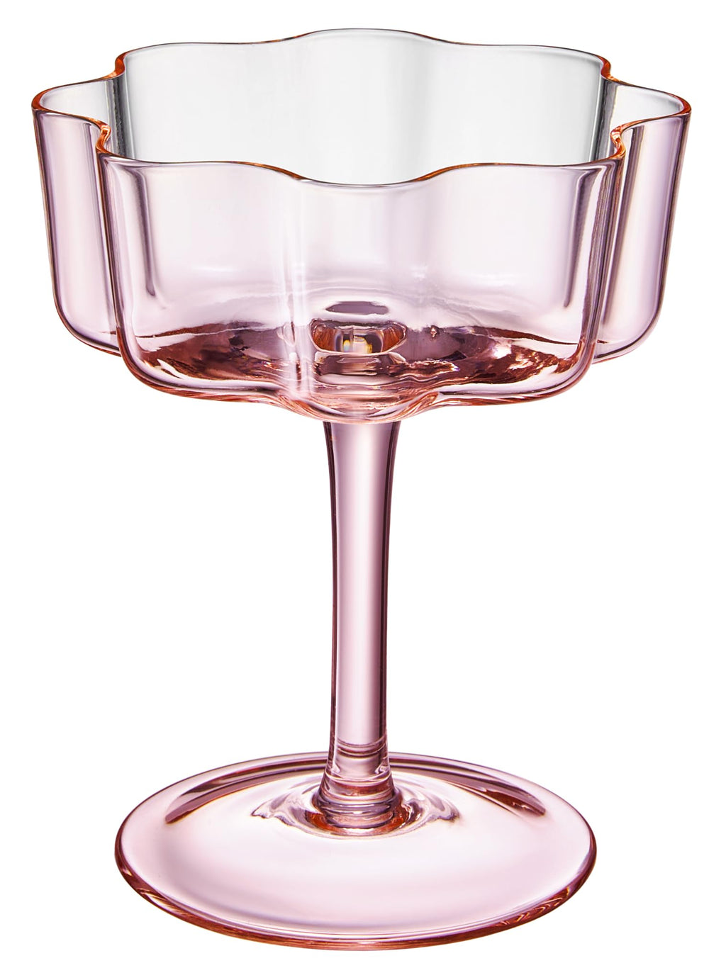 Flower Wave Coupe Cocktail Colored Glasses | Set of 5 | Fall/Holiday Colors