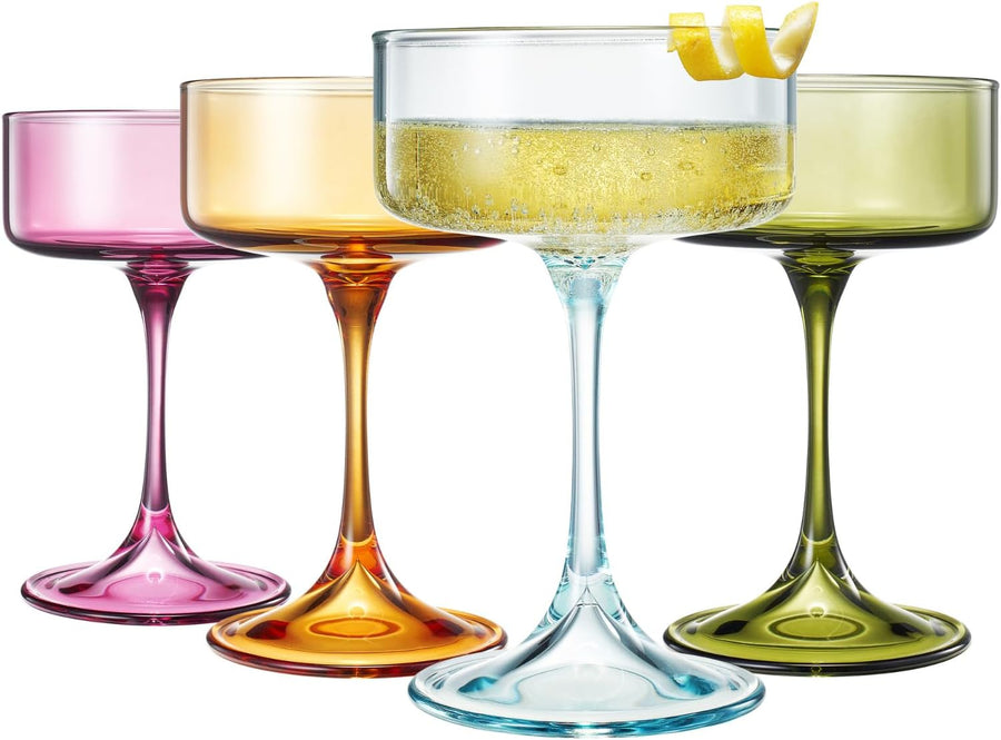 Morgan Multicolor Champagne Coupes — Set of 4