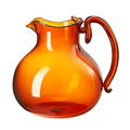 Italian Design Amber Glass Jug Mouth-Blown Venetian Pitcher 750ml Handmade Murano