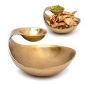 Chip and Dip Serving Bowl Gold Brass Tiered Snack, Candy & Salad Bowl