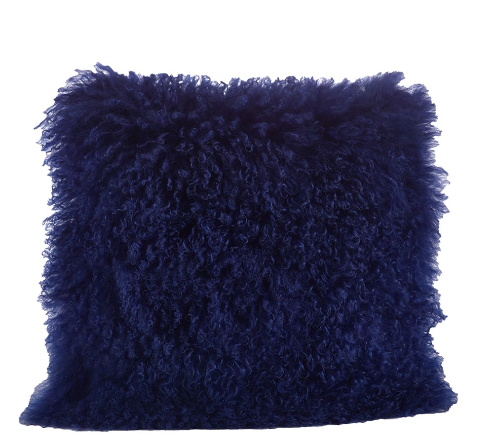 Fennco Styles Genuine Mongolian Lamb Fur Decorative Filled Throw Pillow - Soft Plush Wool Accent Pillow for Home, Couch, Living Room, Office and Holiday Décor