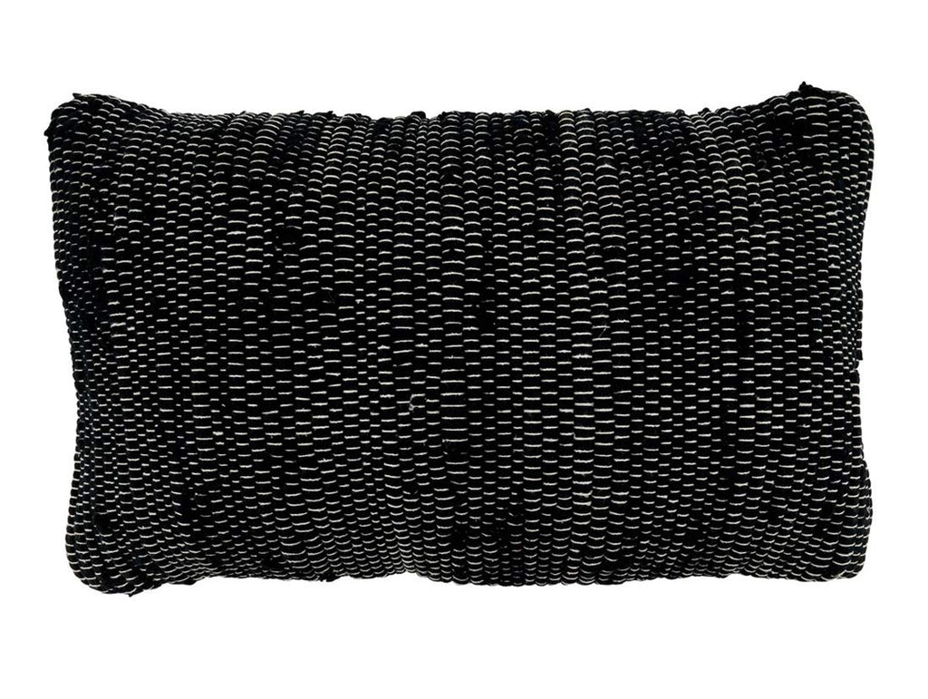 Fennco Styles Unique Chindi Design 100% Cotton Decorative Throw Pillow - Black Accent Pillow for Home, Couch, Living Room and Office Décor