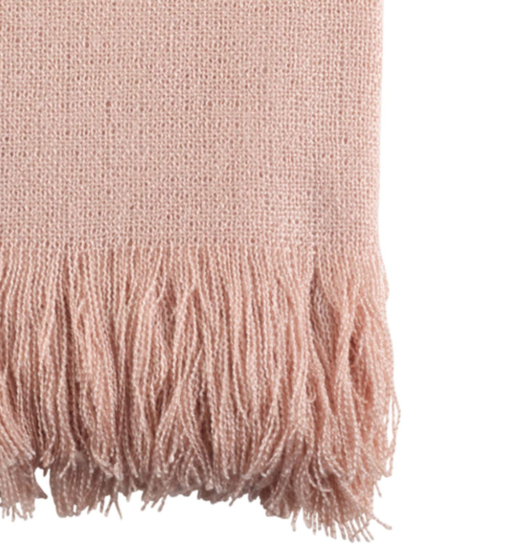 Fennco Styles Classic Solid Color Decorative Throw Blanket, 50" x 60", Pink