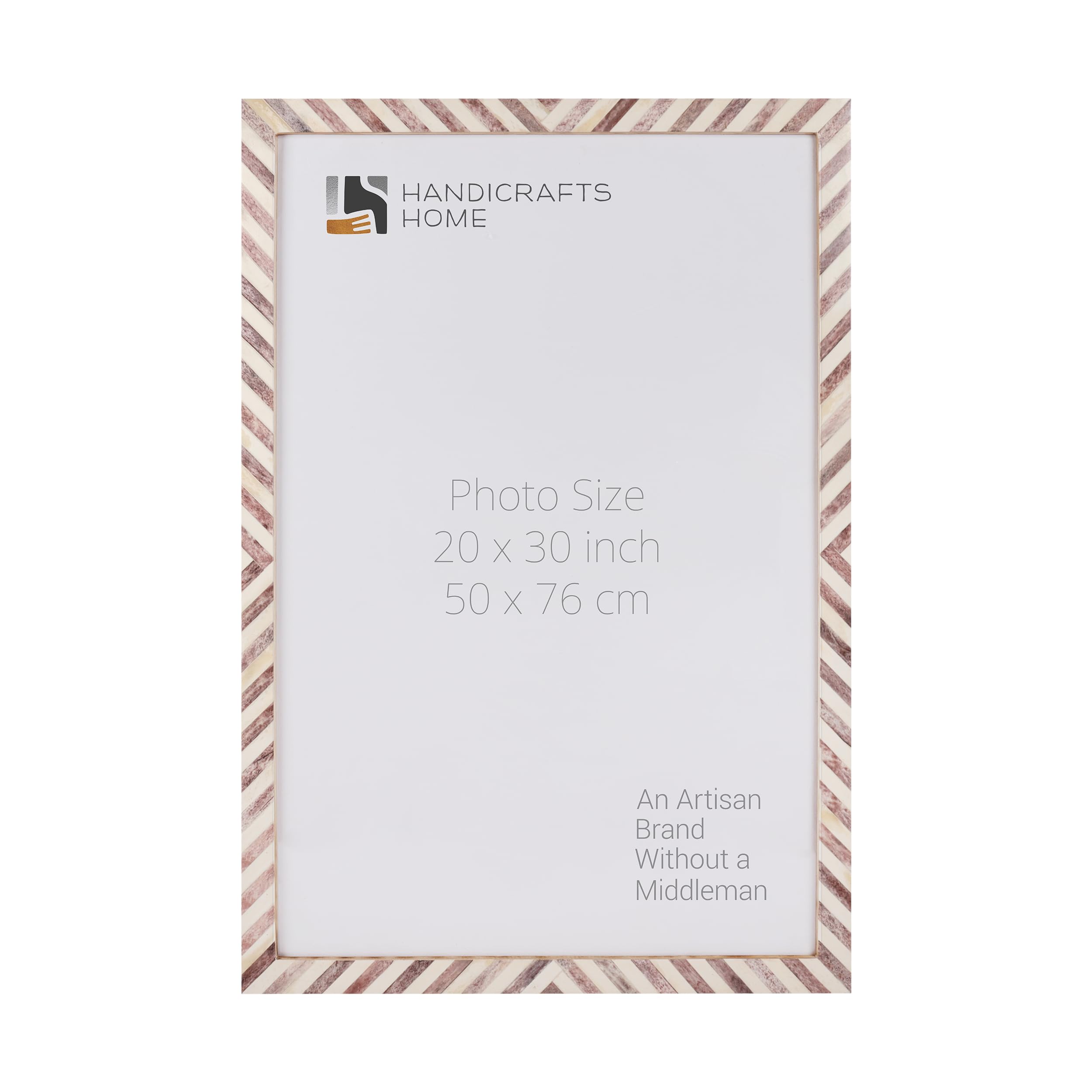 Poster Frames Chevron Collection Bone Inlay, Brown, 5 Sizes
