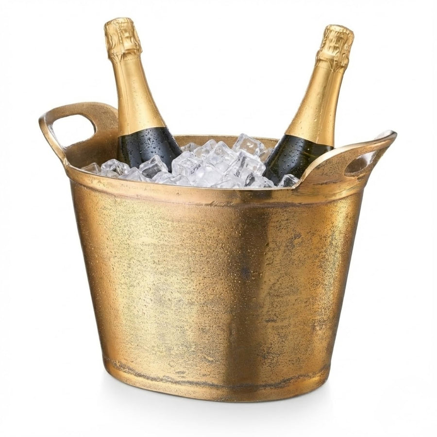 Bronze-Gold Insulated Ice Bucket & Champagne Cooler
