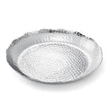 Silver Hammered Decorative Bowl Elegant Aluminum Centerpiece