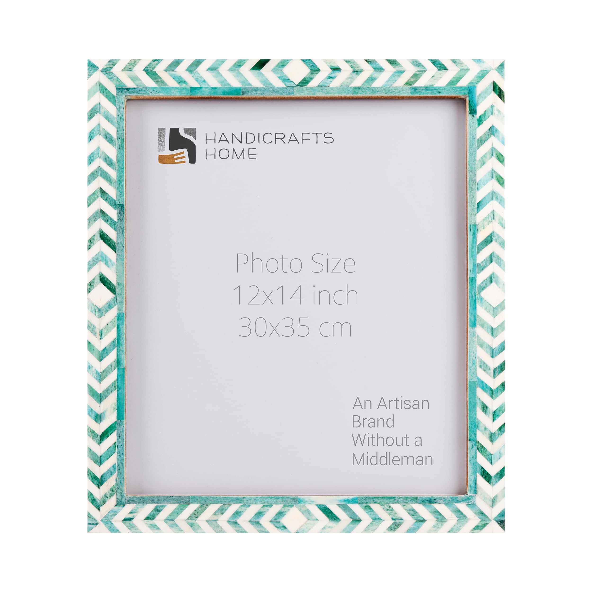 Poster Frame Taj Pattern Collection Bone Inlay, Green, 6 Sizes