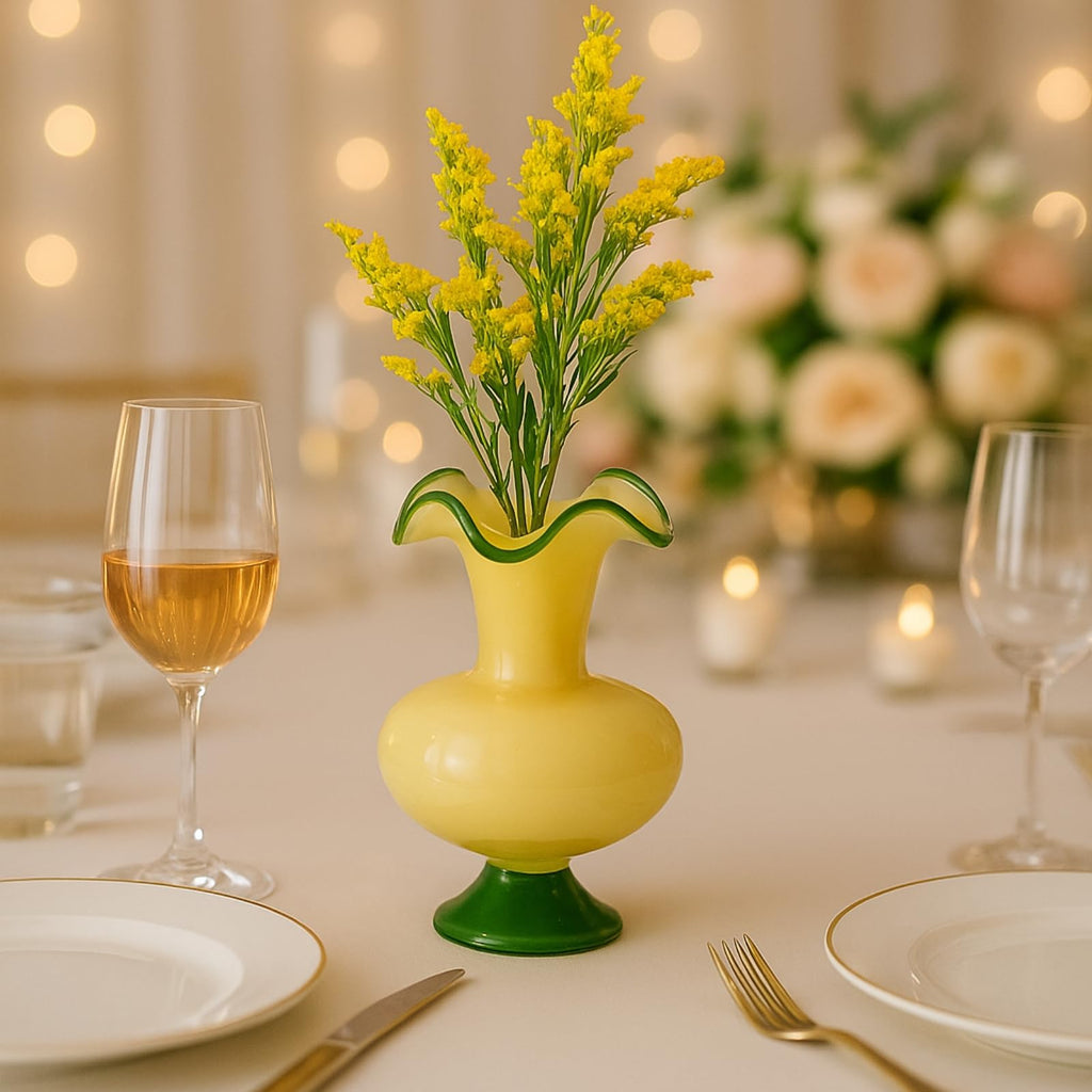 Glass Meadow Hand-Blown Glass Flower Vase  Décor - 11"