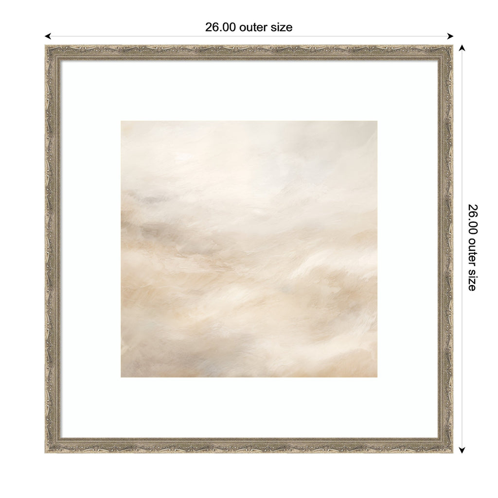 Tonal Abstract Textural White and Beige Light Natural Neutrals by The Creative Bunch Studio Framed Wall Art Print
