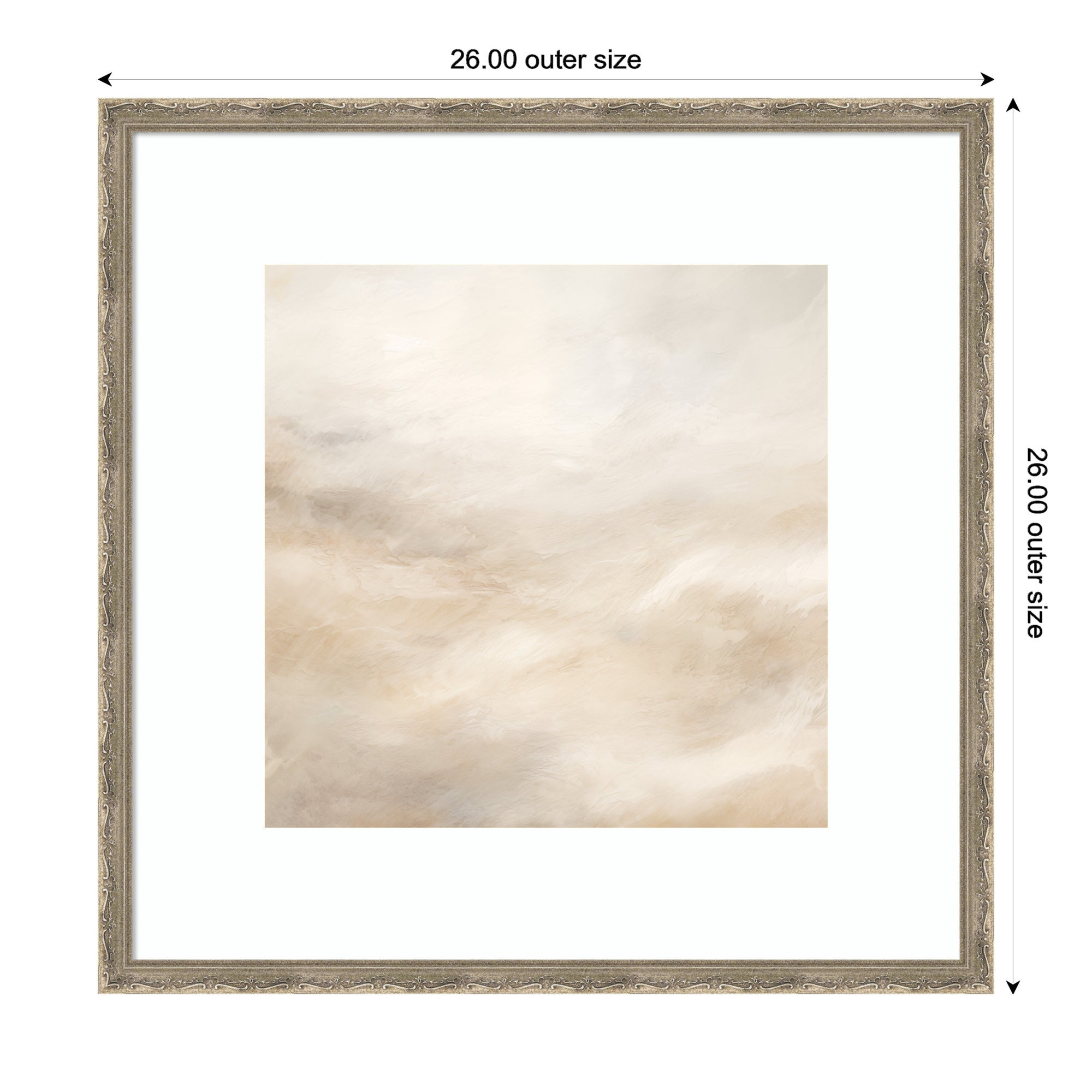 Tonal Abstract Textural White and Beige Light Natural Neutrals by The Creative Bunch Studio Framed Wall Art Print