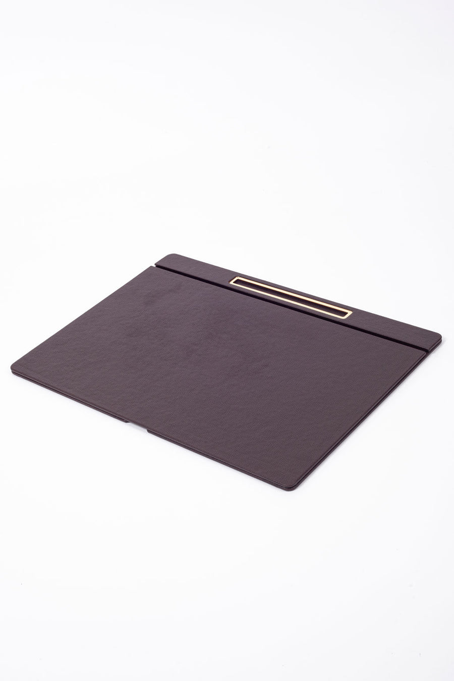 Brown Leather Desk Pad with Gold Detail — 50 × 35 cm