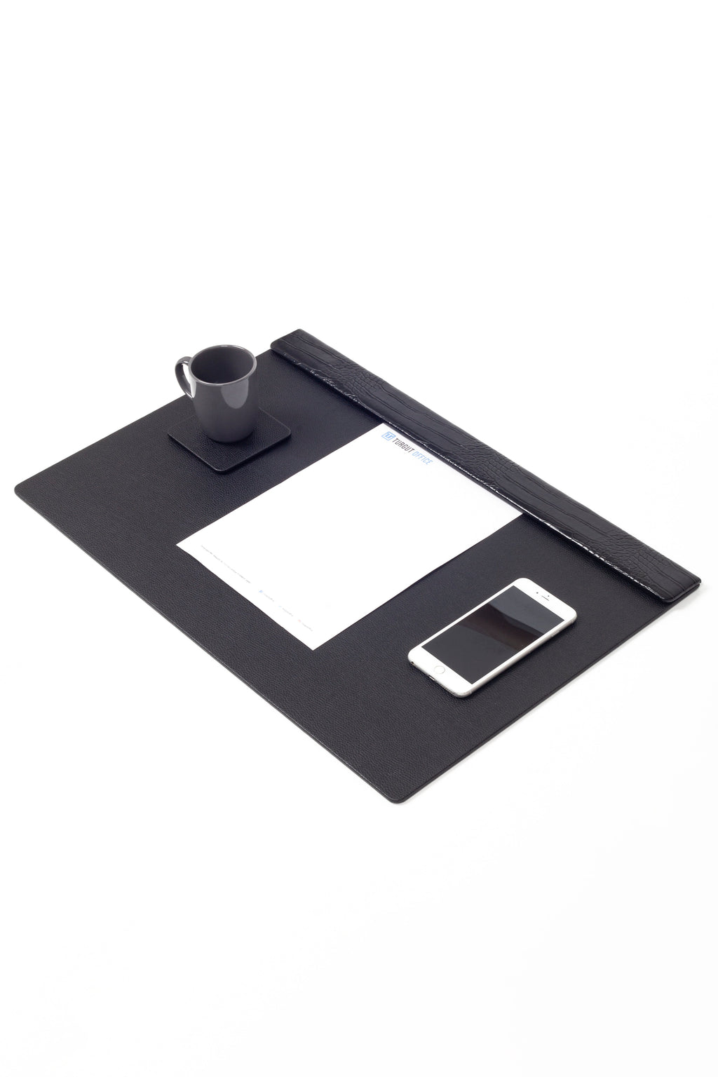 Executive Embossed Faux-Leather Desk Pad — 23.6 x 15.7 in.