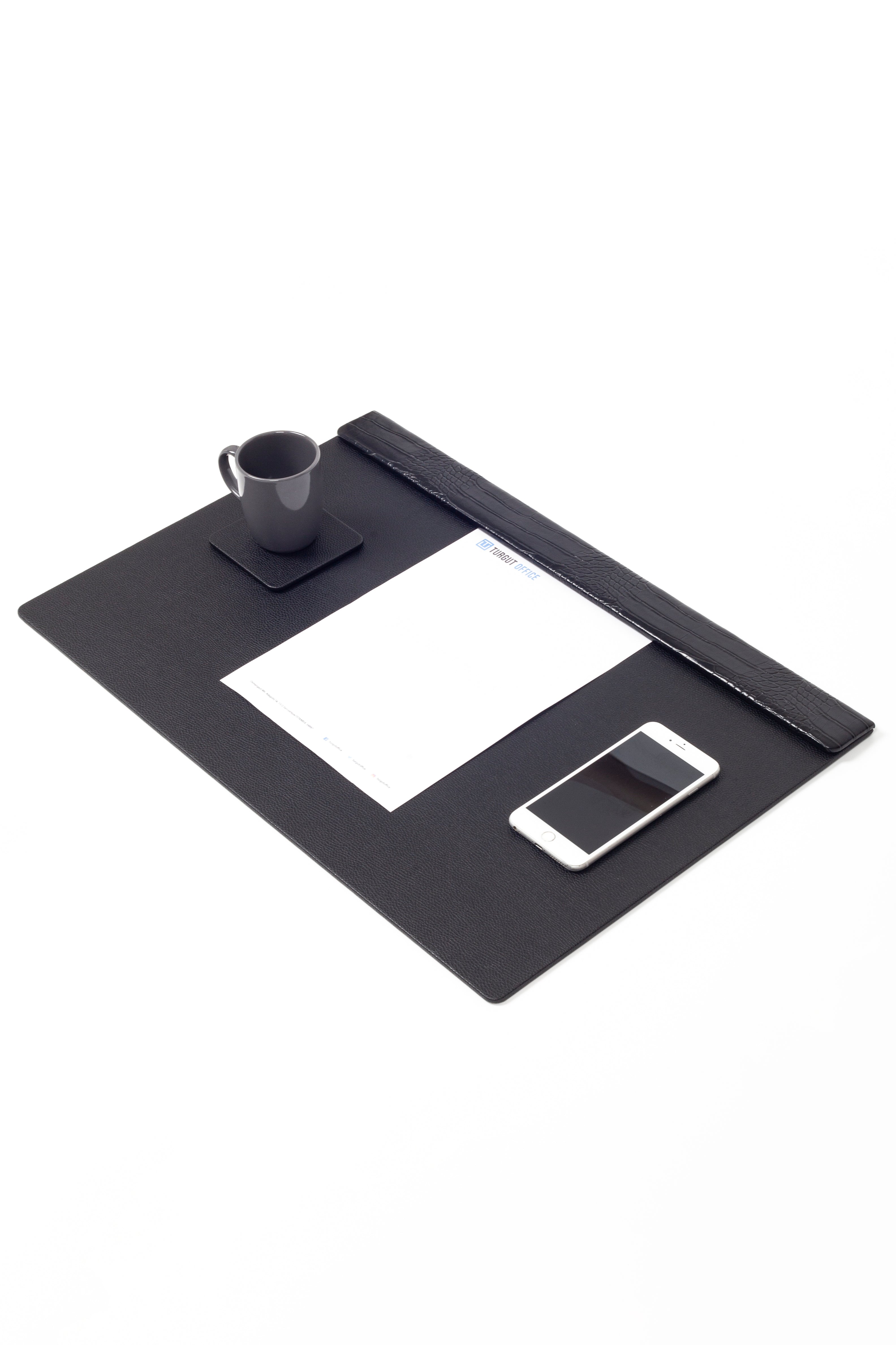Executive Embossed Faux-Leather Desk Pad — 23.6 x 15.7 in.