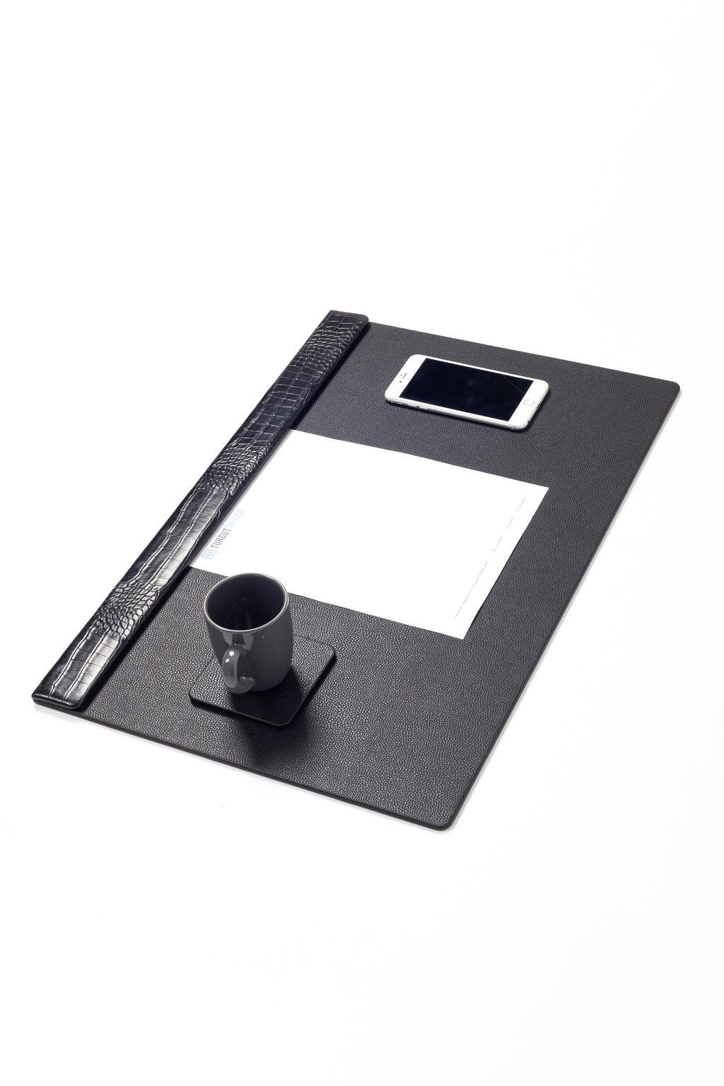 Executive Embossed Faux-Leather Desk Pad — 23.6 x 15.7 in.