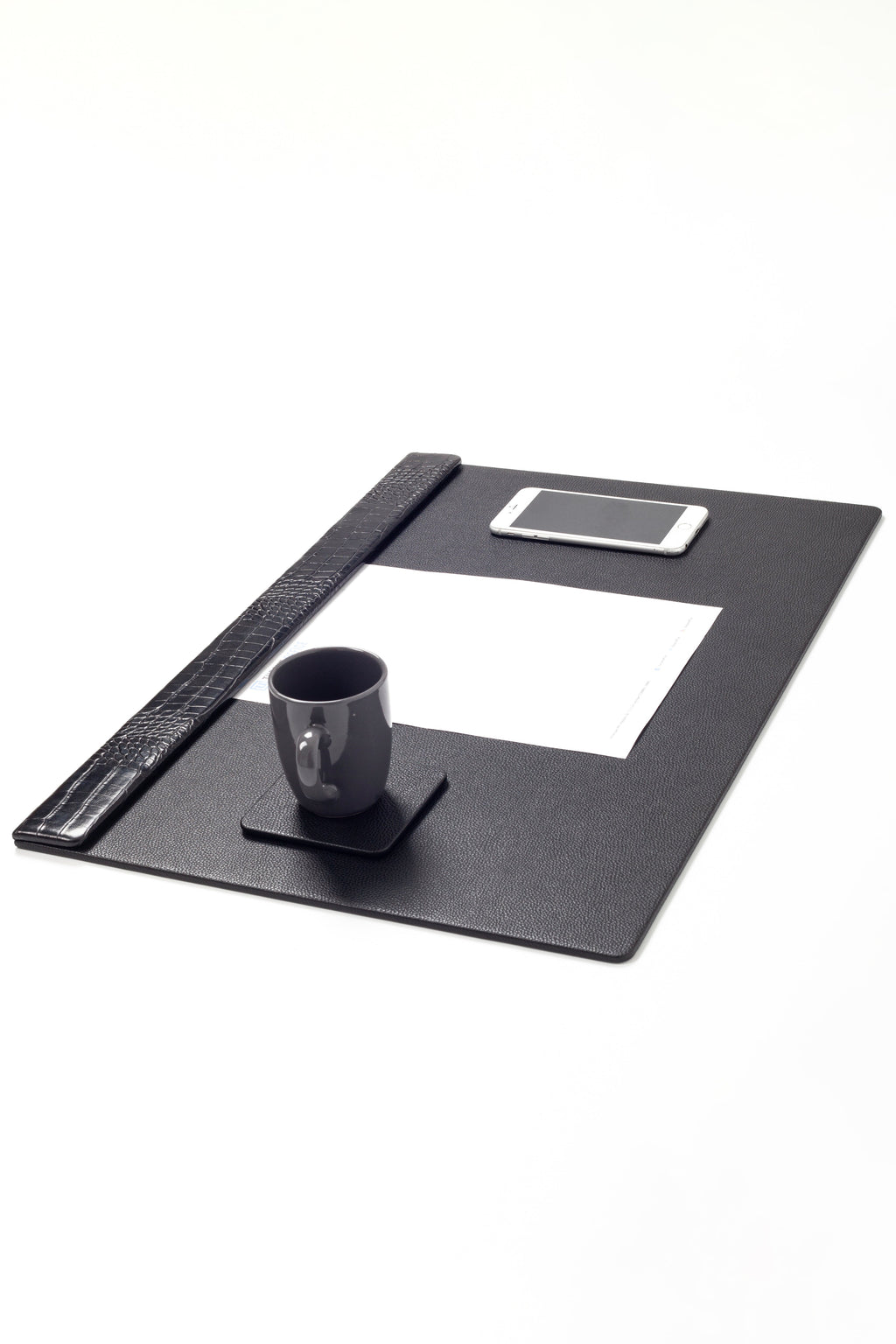 Executive Embossed Faux-Leather Desk Pad — 23.6 x 15.7 in.