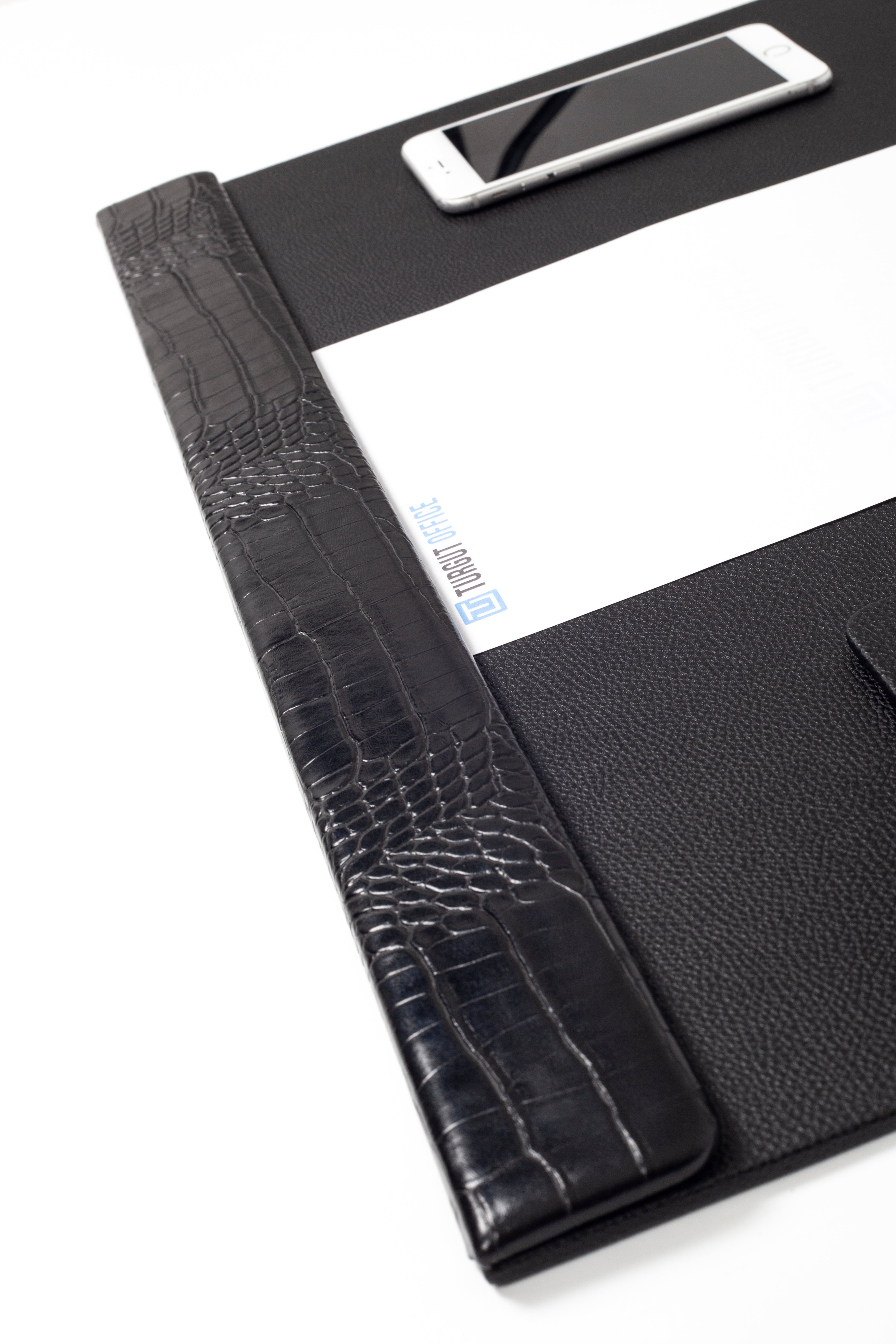 Executive Embossed Faux-Leather Desk Pad — 23.6 x 15.7 in.
