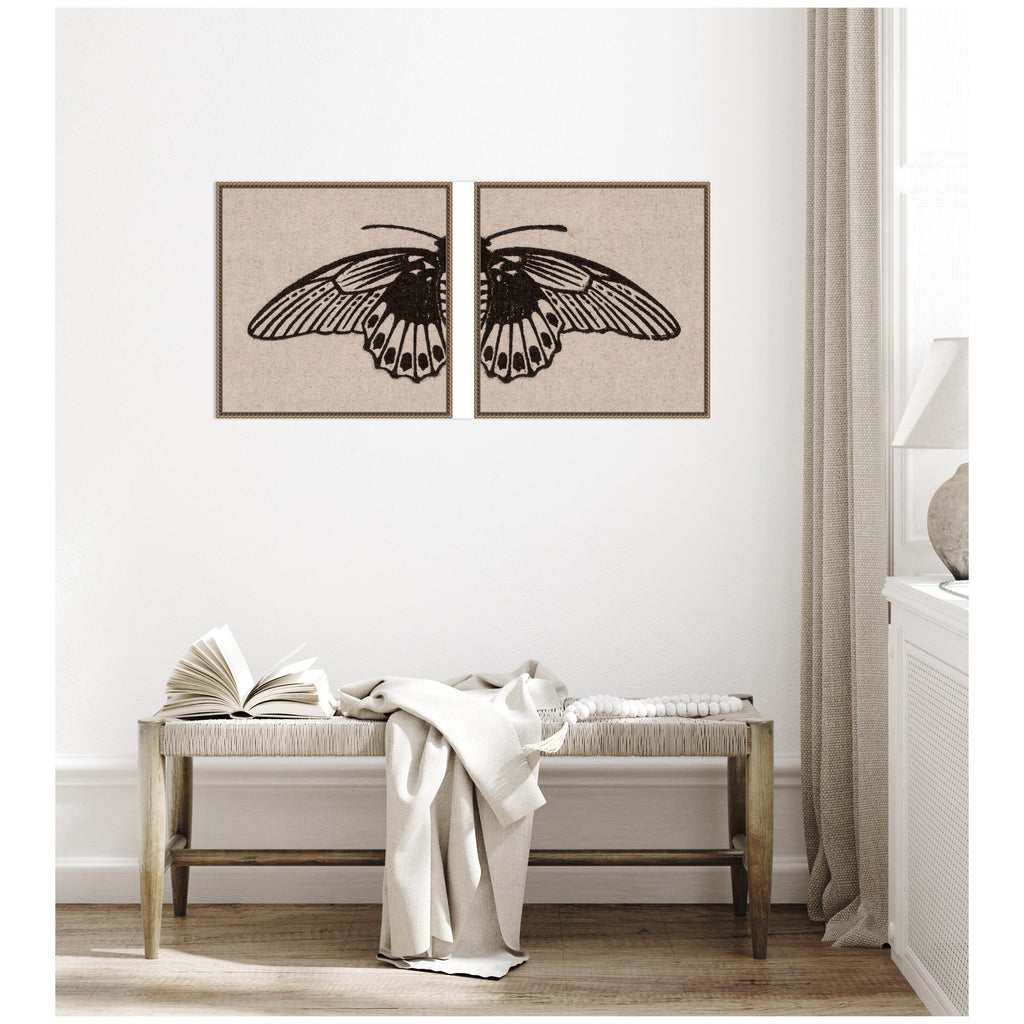 Vlinder 1901 Julie de Graag No. 1 & No. 2 2 Piece Framed Canvas Wall Art Set by Nostalgia Prints