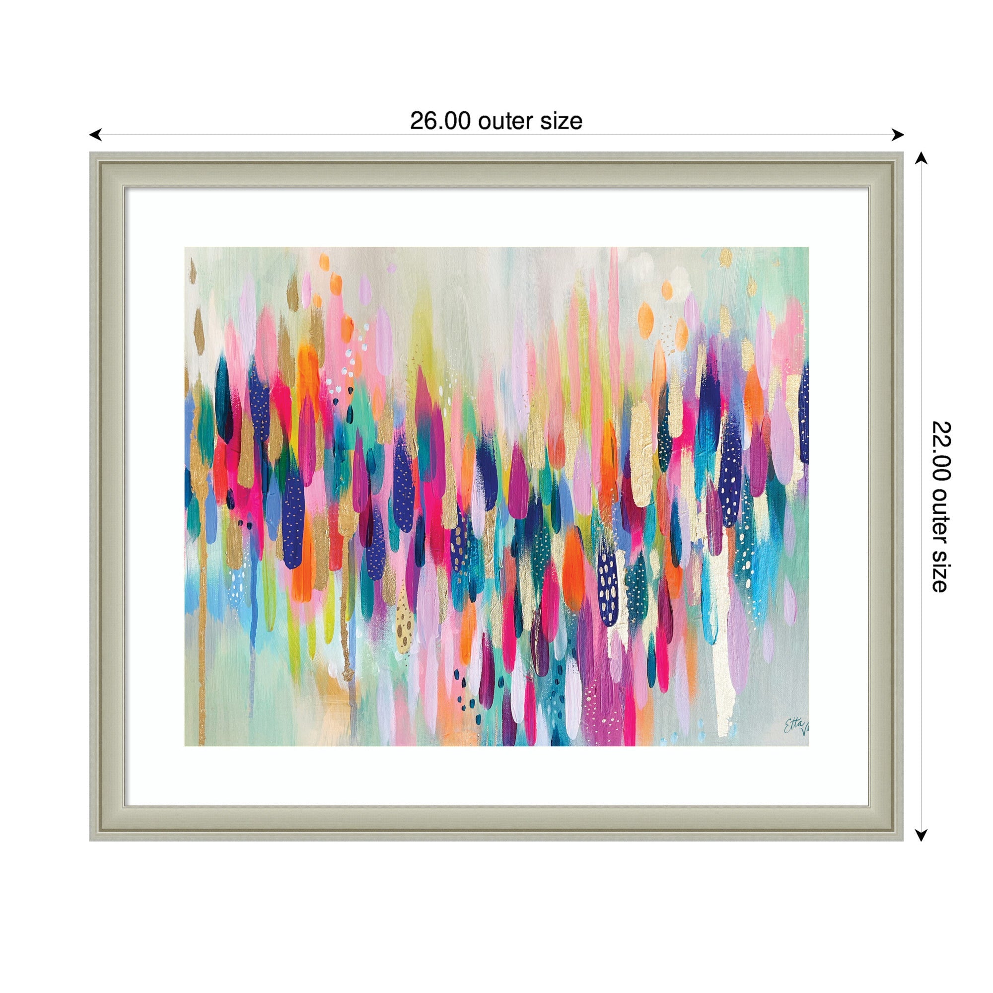 Framed Art Brushstroke 154 Horizontal by Ettavee