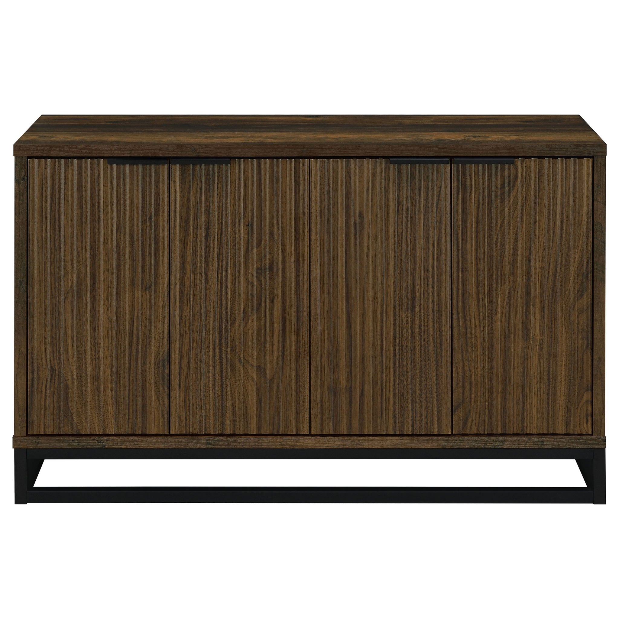 Thurston - 4 Door Accent Cabinet Carved Doors - Dark Brown