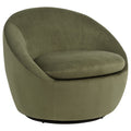 Sculptural Velvet Swivel Accent Chair — Olive