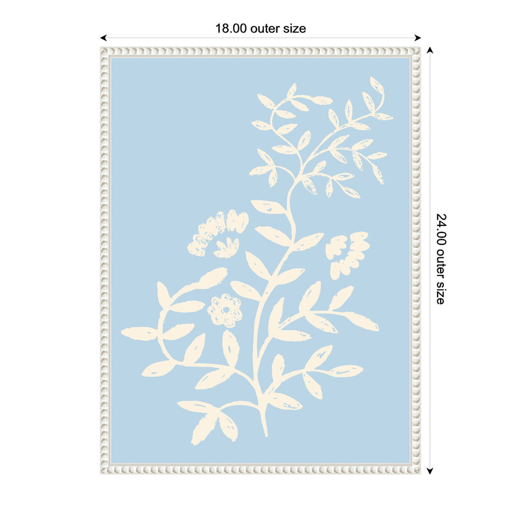 Country Chintz Botanical Pale Blue by Vicky Yorke Framed Canvas Wall Art Print