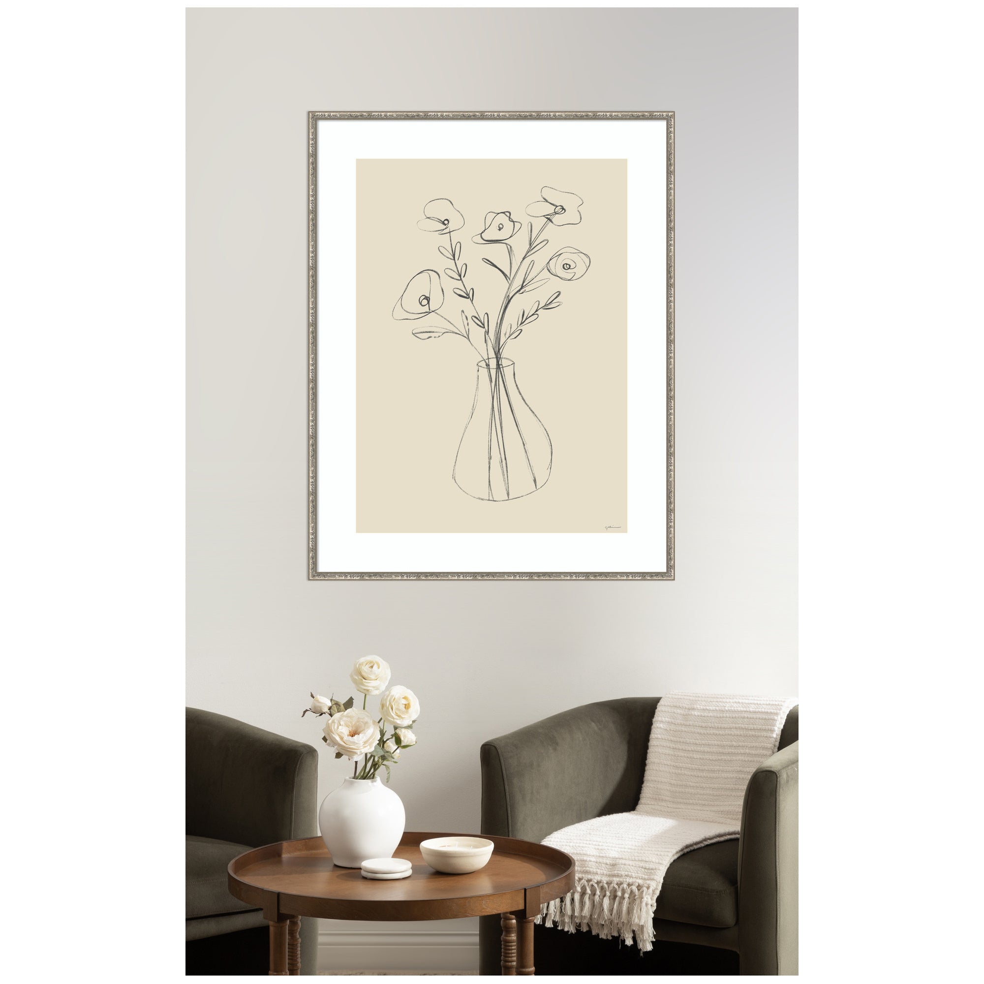 Floral Vase by Gabrielly Guedes Framed Wall Art Print