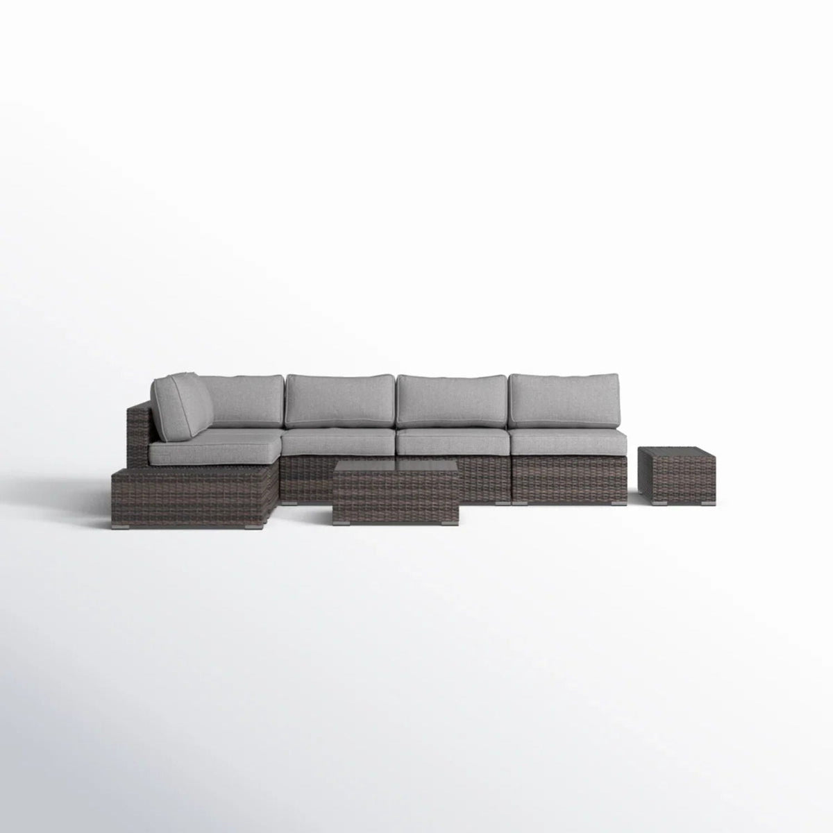 All-Weather Wicker Sectional Seating Group with Cushions