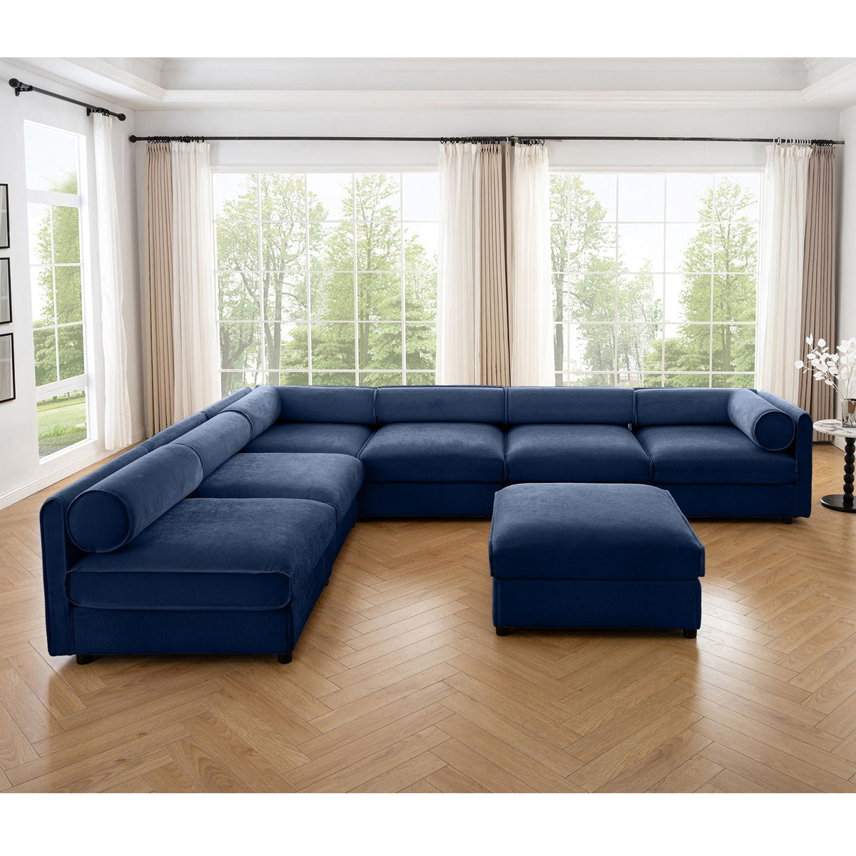 Sculptural Modular Sectional Sofa with Storage