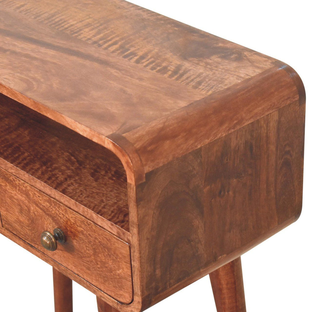 Curved Mango Wood Console Table