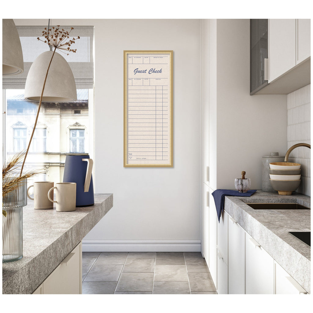 Framed Fabric Pinboard Linen Guest Check Wall Organization