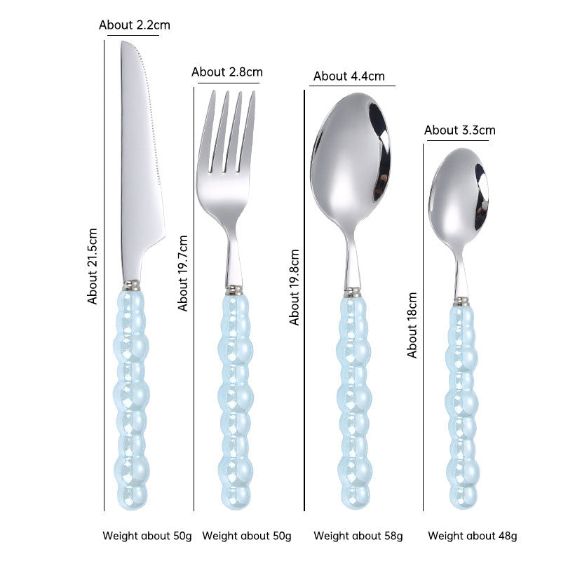 Pearl Ceramic Handle Flatware Set