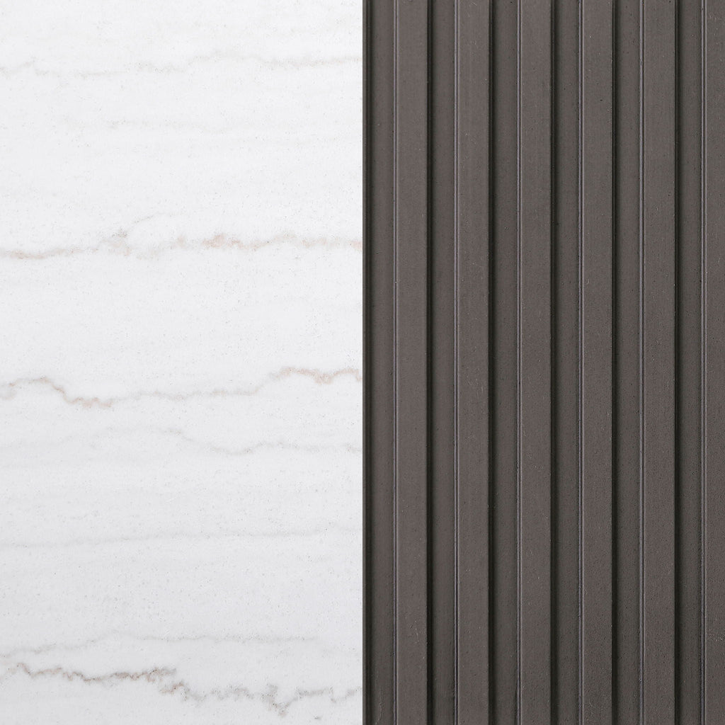 Reeded Marble Coffee Table — Charcoal