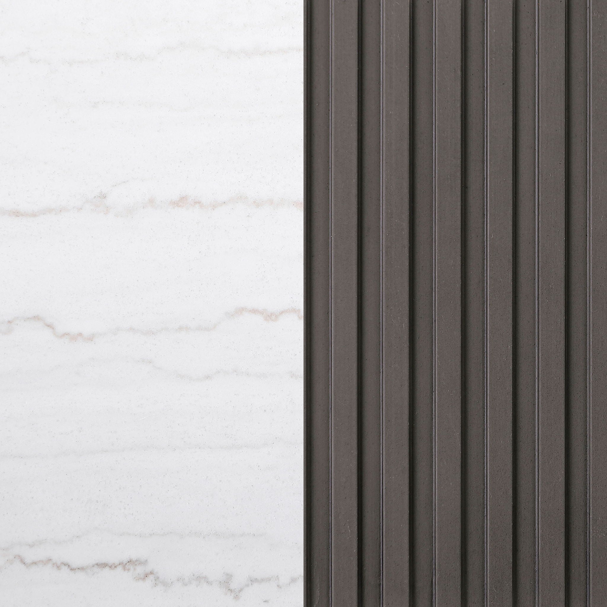 Reeded Marble Coffee Table — Charcoal