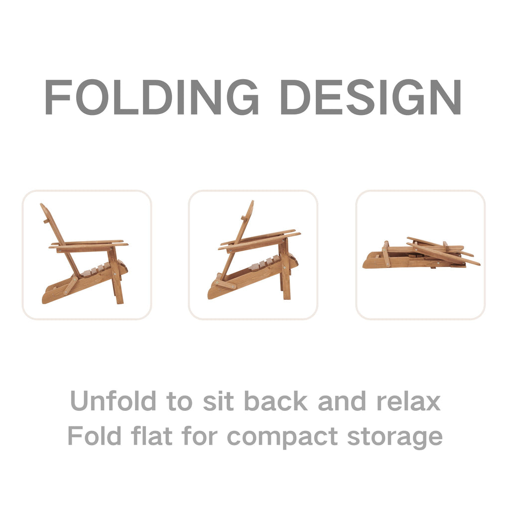 Oversize Outdoor Folding Adirondack Chair, Patio Chair For Garden