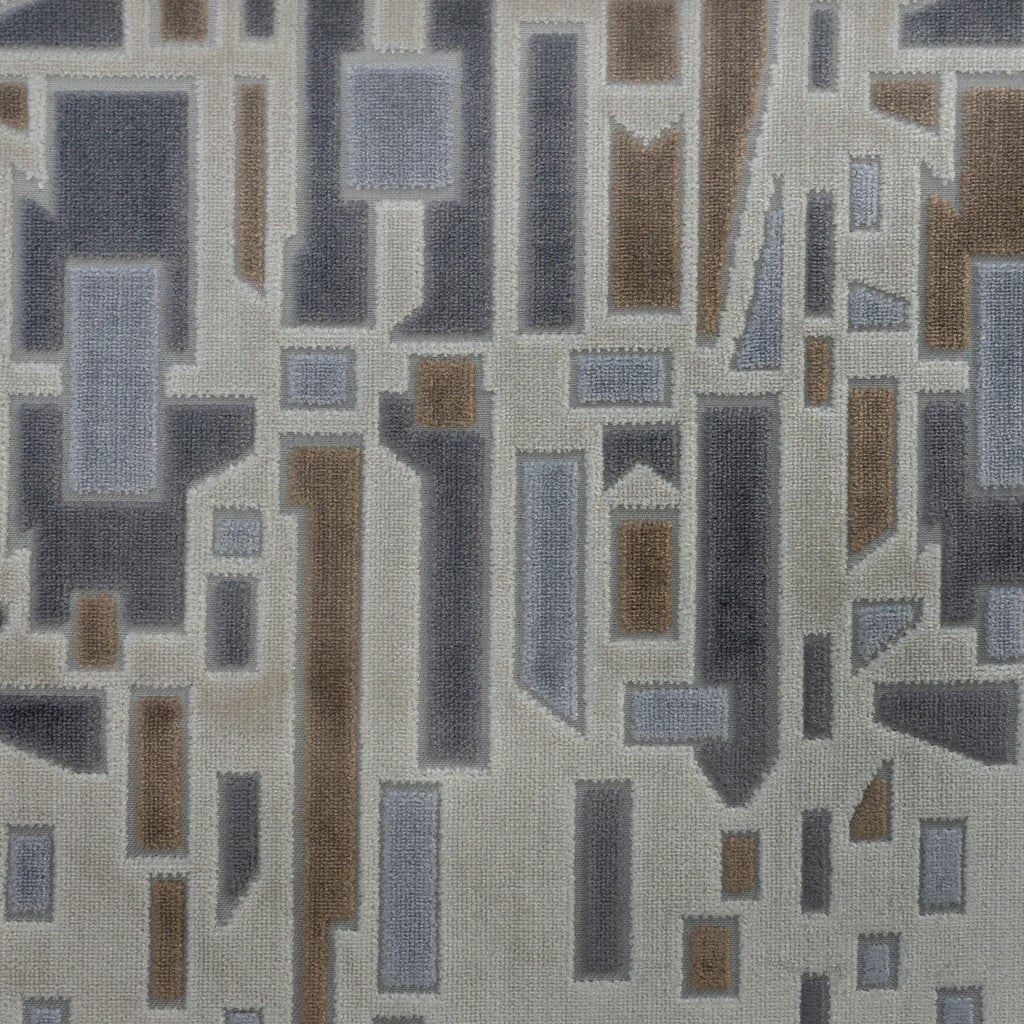 HIGH SOCIETY - GEOMETRIC CUT VELVET UPHOLSTERY FABRIC BY THE YARD