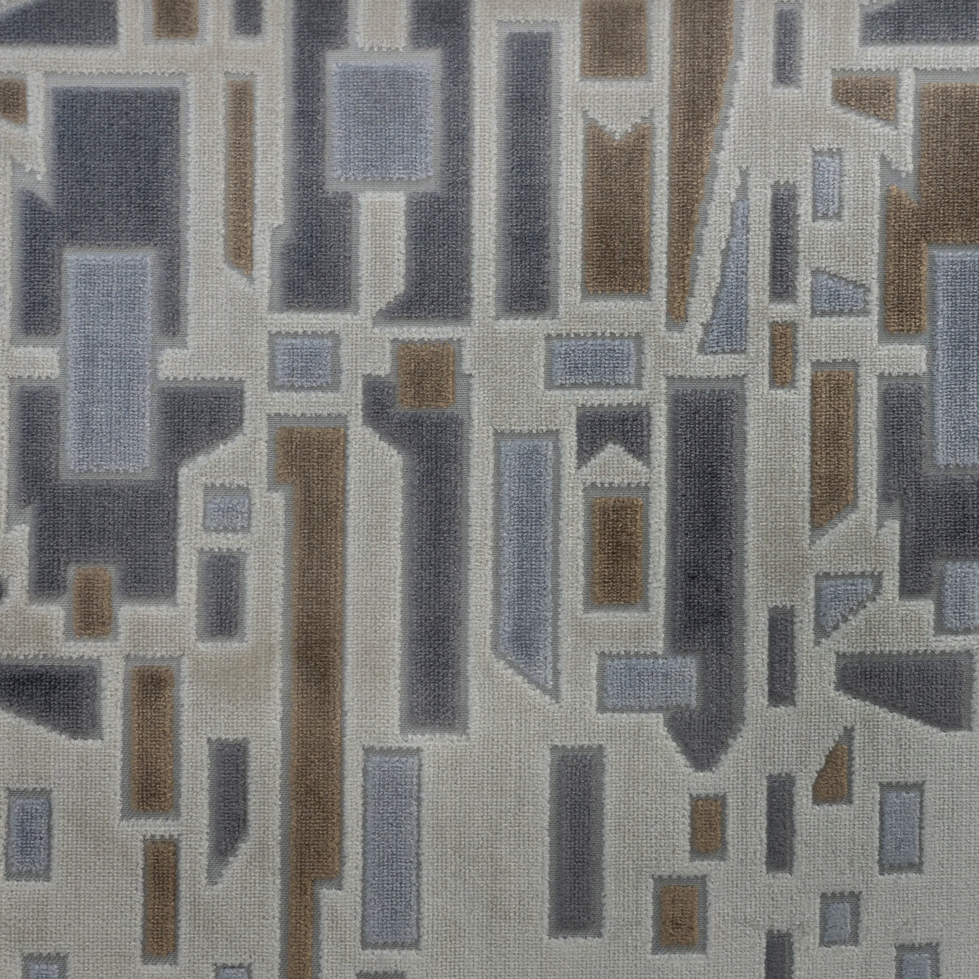 HIGH SOCIETY - GEOMETRIC CUT VELVET UPHOLSTERY FABRIC BY THE YARD
