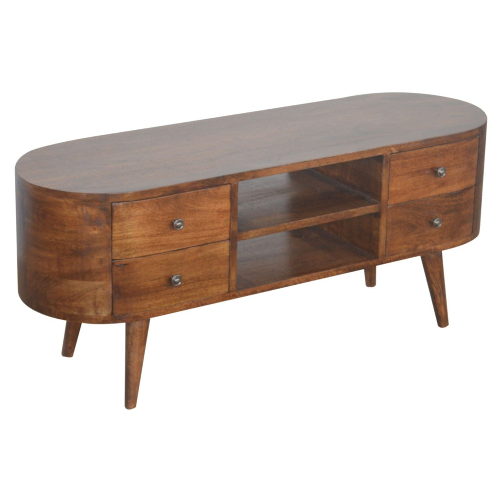 Rounded Mango Wood Media Console