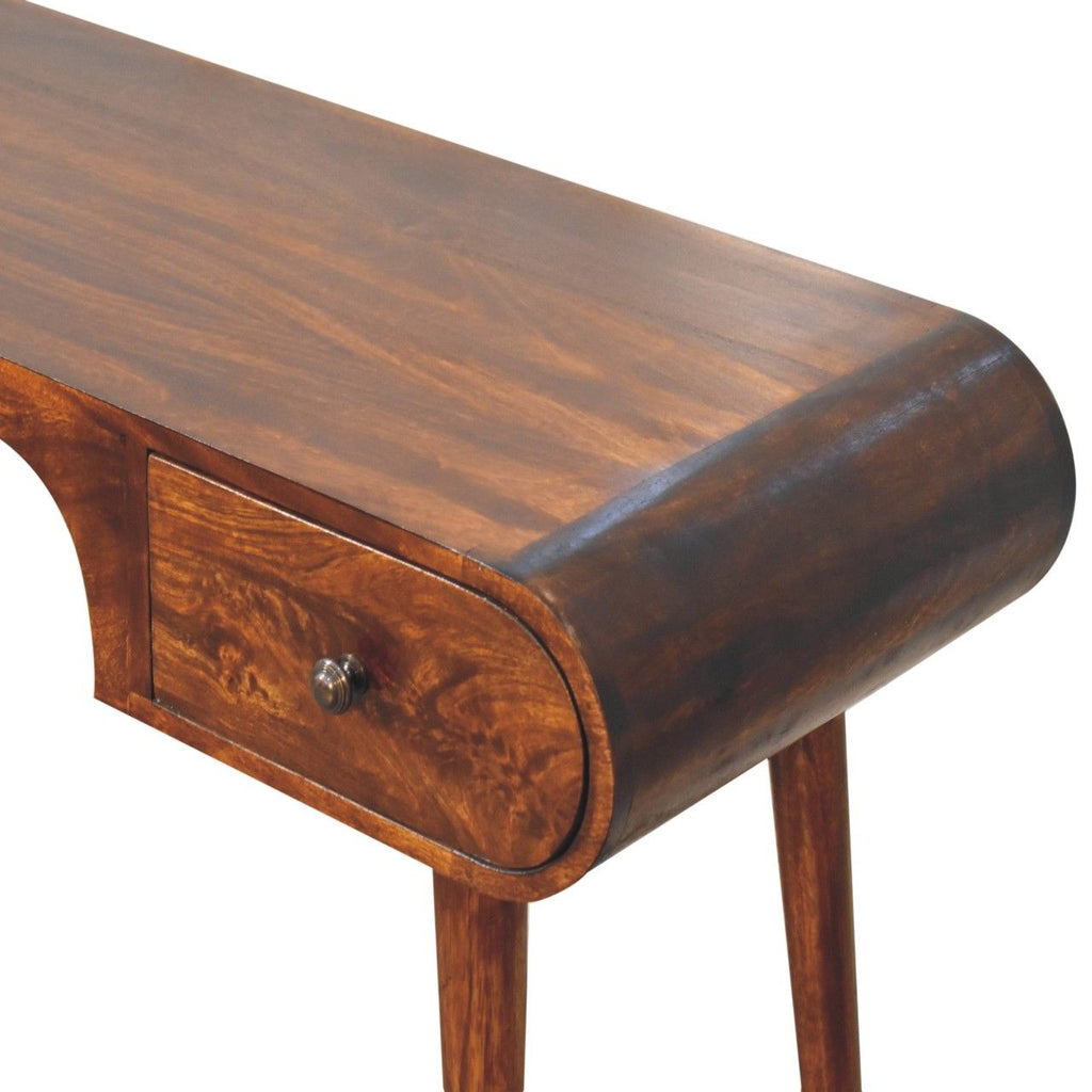 London Solid Mango Writing Desk — Dark Brown